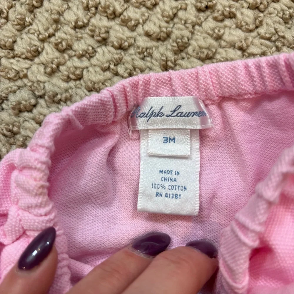 Lot‎ of Two Pair Ralph Lauren Pink Infant Bloomers Size 3 and 9 Months